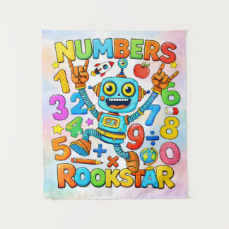 Tenture Star des chiffres Robot Mignon Design Mathématique