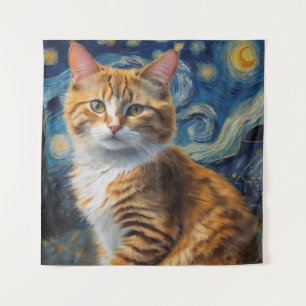 Tenture Starry Night Cat