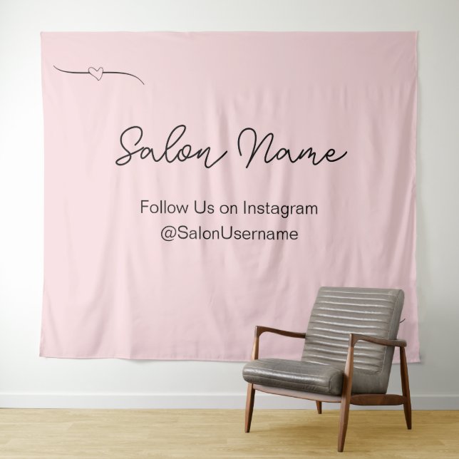 Tenture Station Selfie Salon Pale Rose (En situation (horizontale))