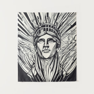 Tenture Statue Abstraite moderne de Liberty Line Art