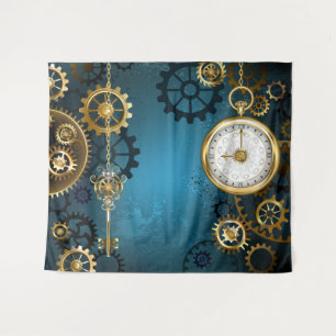 Tenture Steampunk Arrière - plan turquoise avec Gears