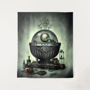 Tenture Steampunk Ornate Cauldron et articles magiques sur
