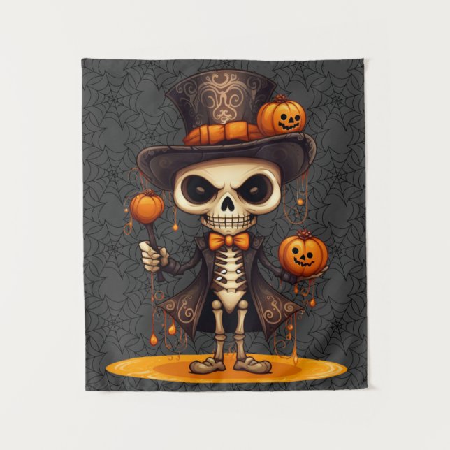 Tenture Steampunk Skeleton Art Tapestry (Devant)