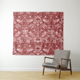 Tenture Strawberry Thief Maroon, William Morris