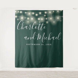 Tenture String Lights Emerald Green Mariage fond photo