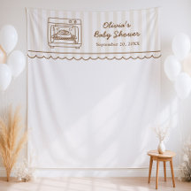 Stripe Bun in the Oven Baby Shower Backdrop