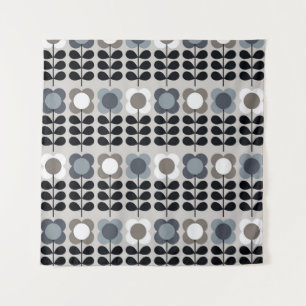 Tenture Style nordique, motif floral abstrait.