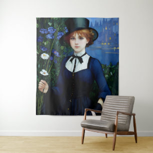 Tenture Style vintage Joli sombre Academy Portrait fille