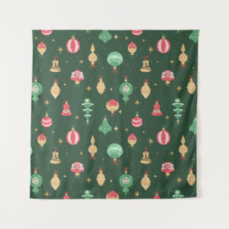 Tenture Style vintage Ornement de Noël Motif - Vert