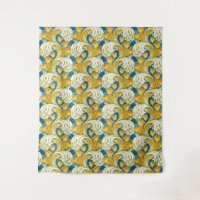 Style William Morris Tulp Tissu Floral sarcelle et
