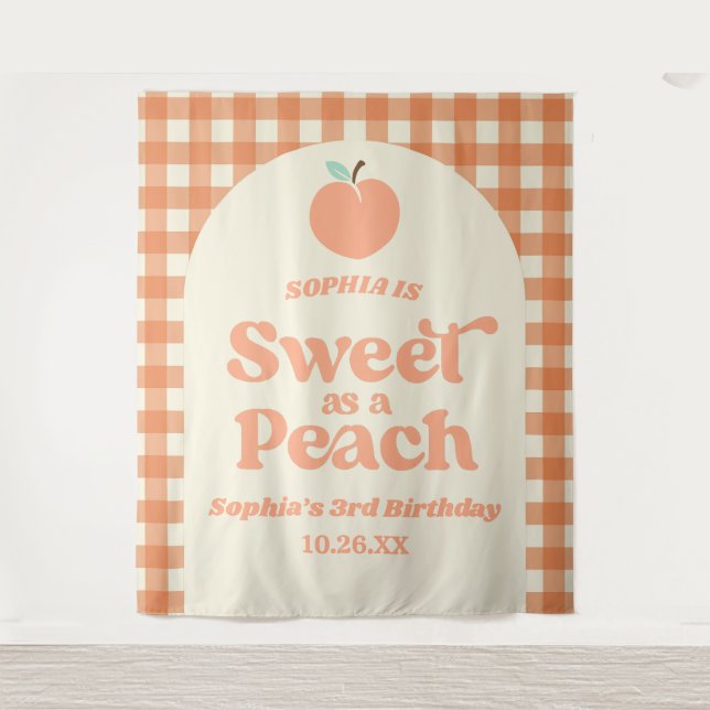 Tenture Sucré Comme Fruit Peach Pink Orange Anniversaire (Devant)