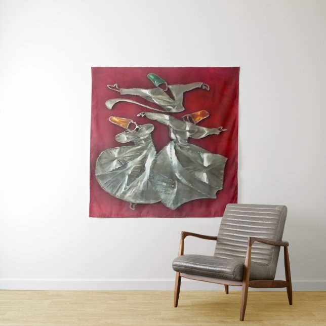 Tenture Sufis Entrés Dans La Prière Acrylique (En situation)