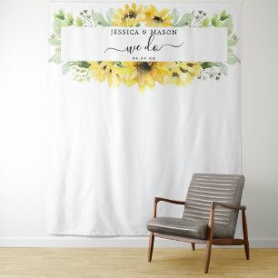 Tenture Sunflower Garden Wedding We Do Backdrop Photo Prop
