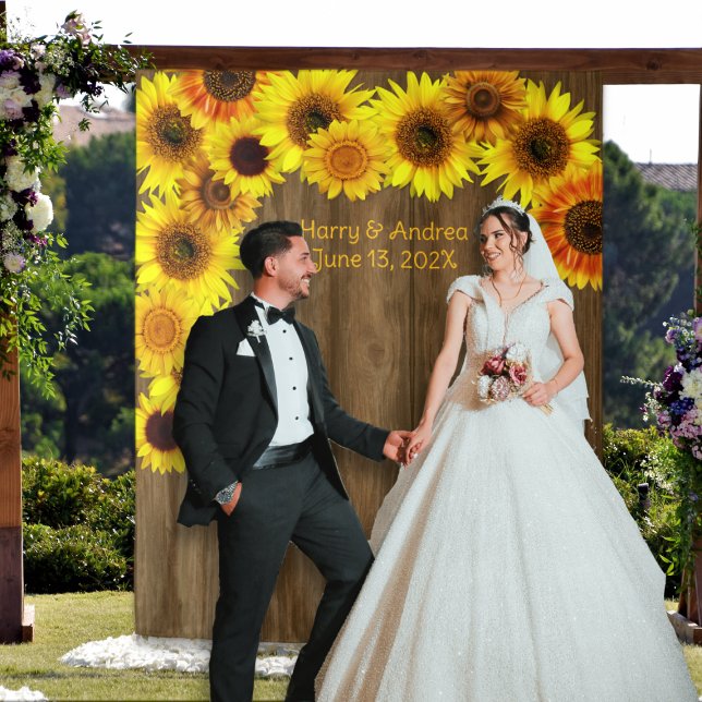 Tenture Sunflowers Wedding Backdrop to Personalize (Créateur téléchargé)