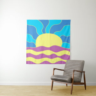 Tenture Sunrise et Waves Art Abstrait