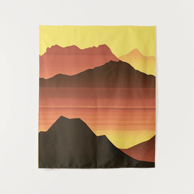 Tenture Sunset du Désert du Sud-Ouest avec Montagnes (Devant)
