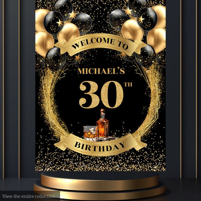 Tenture Superbe 30ème Homme Anniversaire Whiskey Party Tap (Stunning 30th Man Birthday Whiskey Party Tapestry)