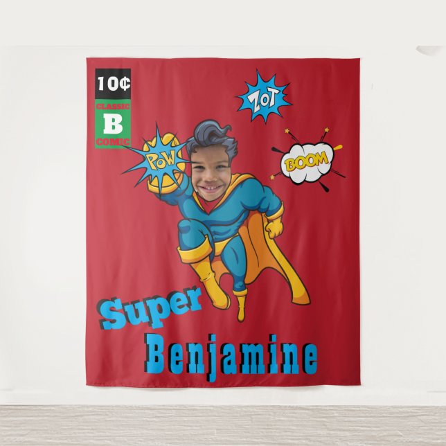 Tenture Superhero Extraordinaire Anniversaire Photo Parfai (Devant)