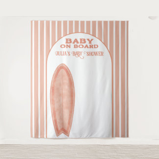 Tenture Surf Board Baby Shower Custom Photo Wall Banner