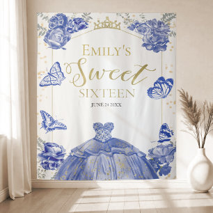 Tenture Sweet sixteen Arrière-plan Papillon Royal Bleu Rob