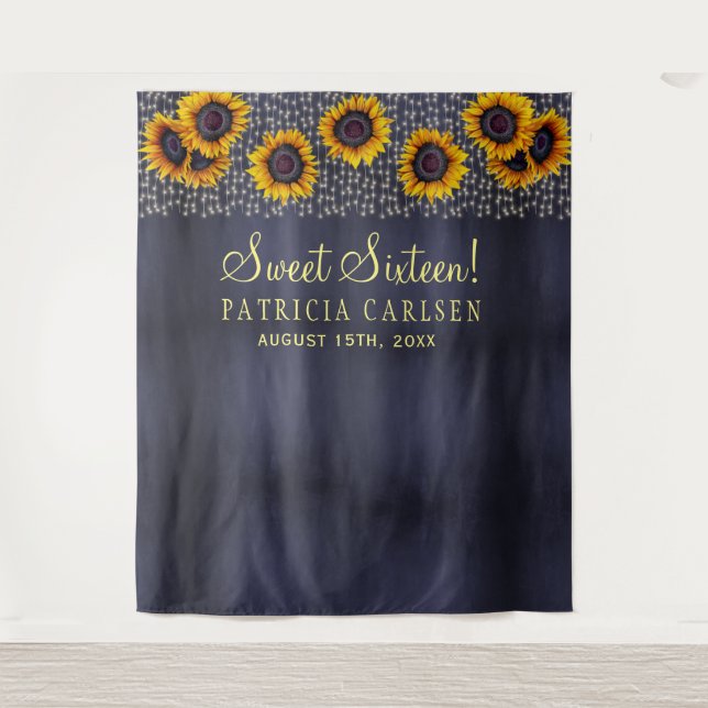 Tenture Sweet sixteen de tournesol toile de fond (Devant)