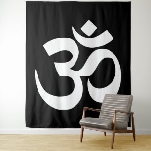 Tenture Symbole blanc de l'OM sur le noir