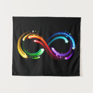 Tenture Symbole de l'infini des comètes arc-en-ciel