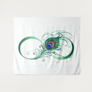 Tenture Symbole d'infini avec plume de paon