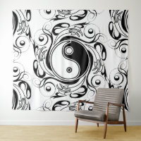 Symbole Yin & Yang Style de tatouage noir et blanc