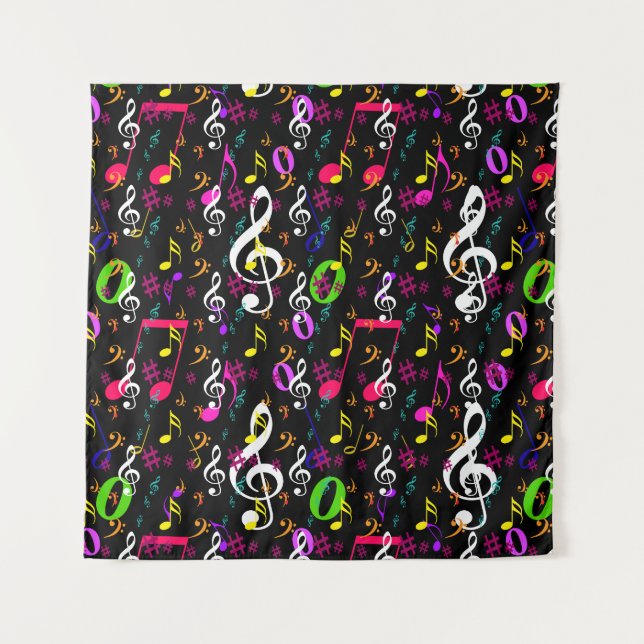Tenture Symboles musicaux Design Motif (Devant)