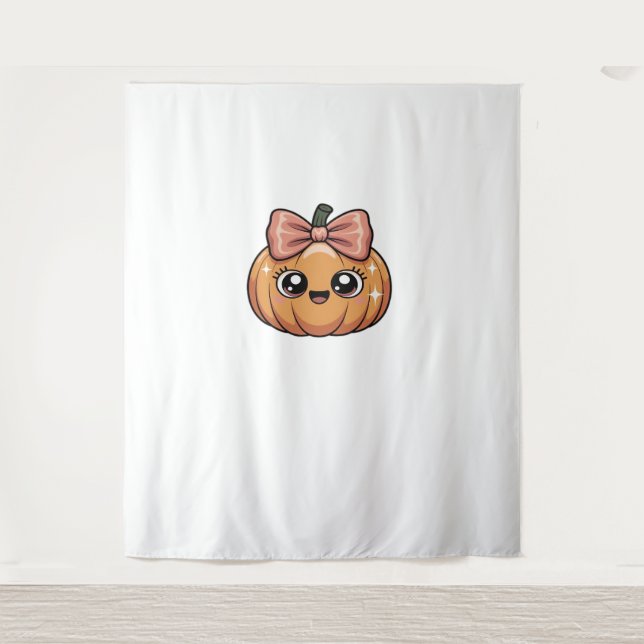 Tenture T-shirt citrouille classique kawaii (Devant)