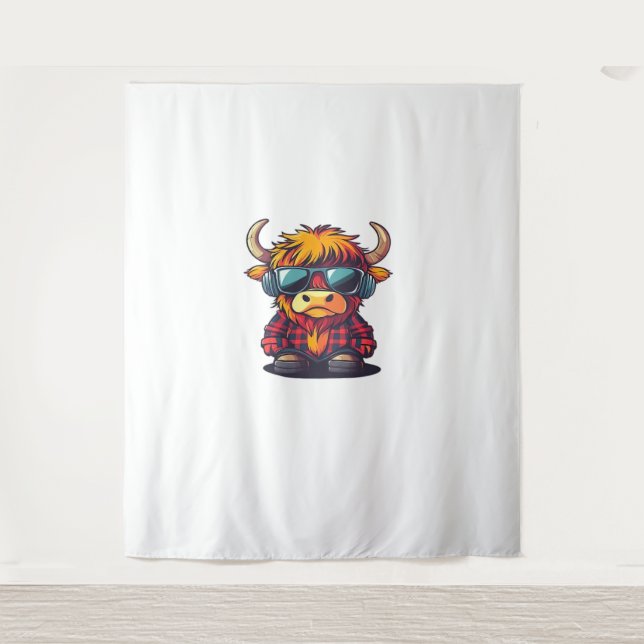 Tenture T-shirt classique de la vache écossaise cool Highl (Devant)