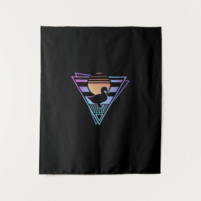 Tenture T-shirt Duck Retro 80s EDM Synthwave Cadeau (Devant)