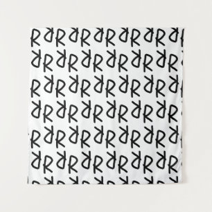 Tenture T-Shirt Symétrique R Ligne Art, Doodle Minimaliste