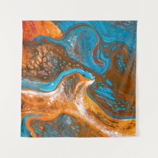 Tenture Tableau abstrait bleu et marron