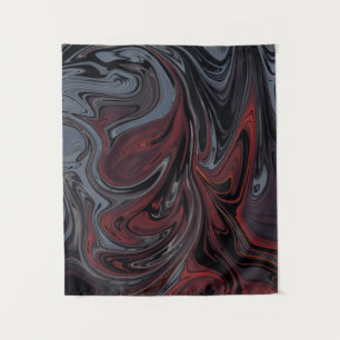 Tenture Tableau abstrait gris et rouge