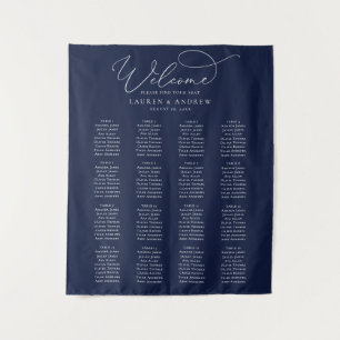Tenture Tableau de placement de mariage minimaliste bleu m