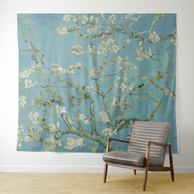 Tenture Tableau des fleurs d'amandes de Van Gogh (En situation (horizontale))