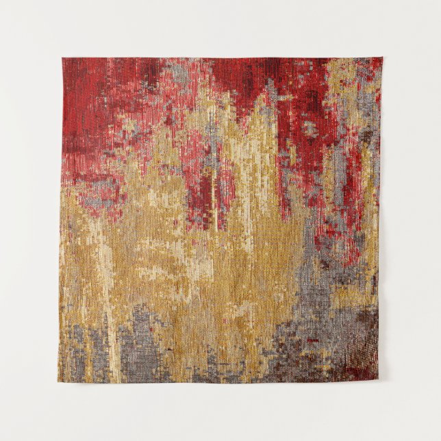 Tenture Tapis d'or rouge oriental texture. (Devant)