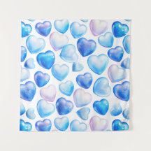 "Tapisserie Carrée Cœur Pastel Doux"