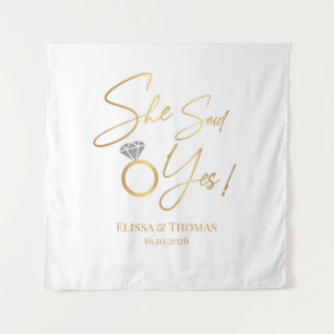 Tenture Tapiz Elle a dit Oui ! Fiancés mariage Fond banniè
