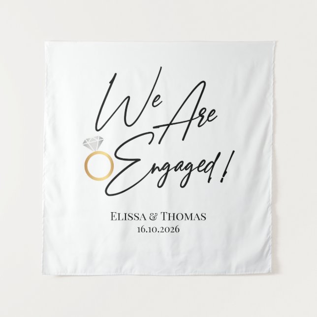 Tenture Tapiz We Are Engaged! Backdrop (Devant)