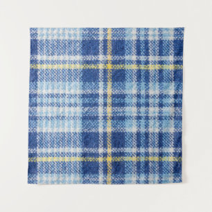 Tenture Tartan bleu et jaune ou arrière - plan plaid pour 