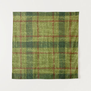 Tenture Tartan de Noël rouge et vert.