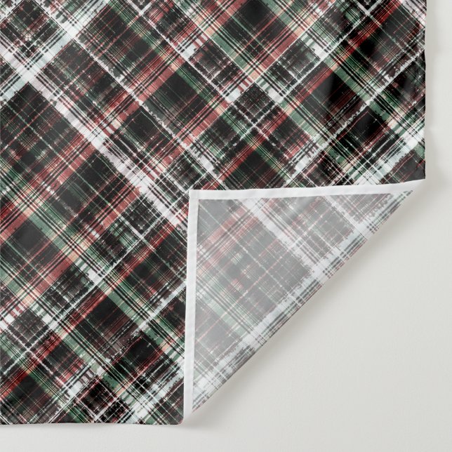 Tenture Tartan de Noël texturé. (Détail)