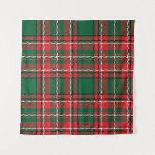 Tenture Tartan traditionnel : motif plaid rouge-vert.