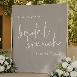 Tenture Taupe Minimaliste Script Bridal Brunch Arrière-pla
