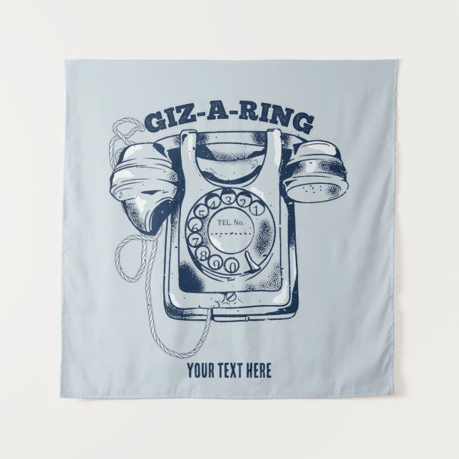 Tenture Téléphone rotatif Bleu (Devant)