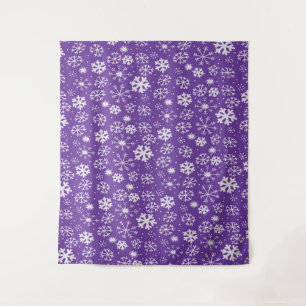 Tenture Tempête de flocons de neige avec fond violet
