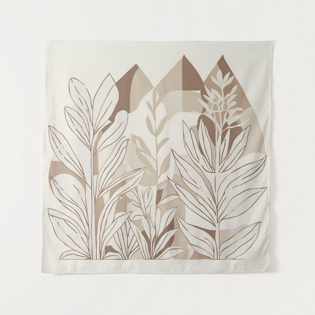 Tenture Terracotta Fleur sauvage Boho Rustique Mur Éclecti (Devant)